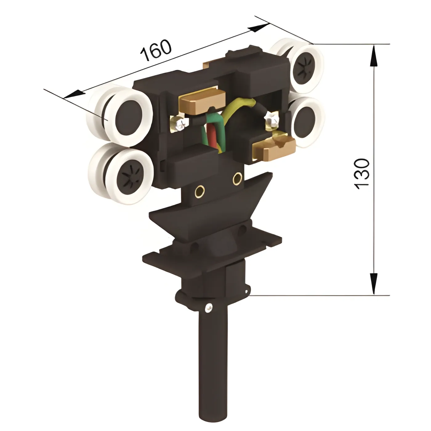ชุดรับกระแสไฟ POWERAIL HFP56 ขนาด 25A / 40A แนวโค้ง